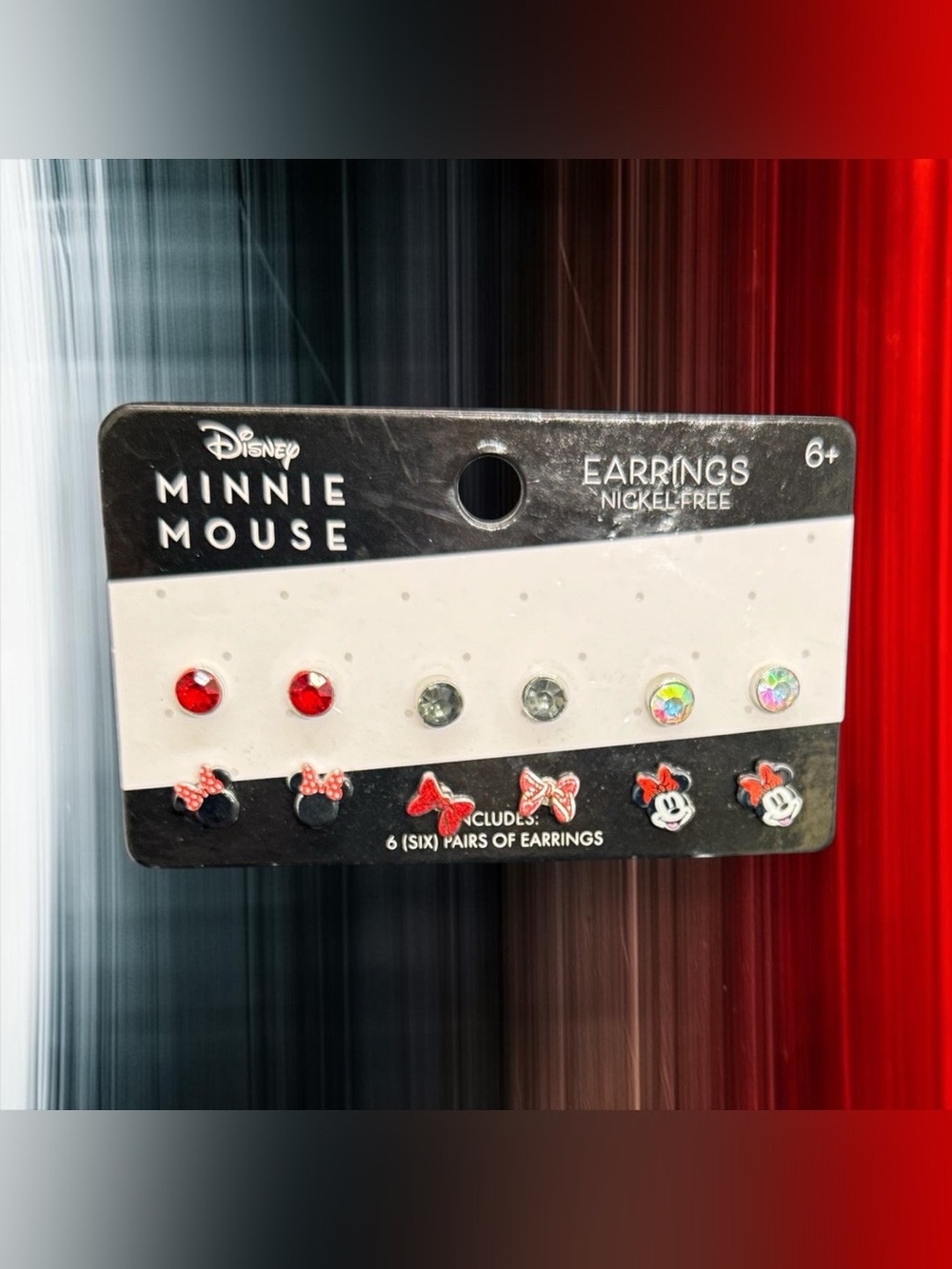 🏷️‼️5/$25🏷️‼️🖤♥️DISNEY🖤♥️6 Pair Minnie Mouse Stud Earrings Set/NIP
